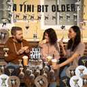 2 x Espresso Martini Bow Birthday Party Decorations, A Tini Bit Older Espresso Banner, Cake Topper, Olive Espresso Balloons, Satin Ribbon Bow Decor for Martini Themed Party, Martini Bachelorette Party