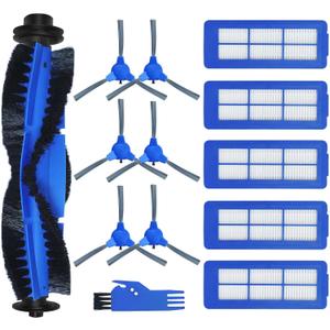 Spare Accessories Compatible for eufy 11S Max, 30C Max, 15C Max, Robotic Vacuum Replacements: 1 Roller Brush 6 Side Brushes 5 Unibody Filter    or