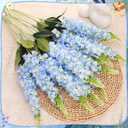 15 Pcs Delphinium Artificial Flowers for Decoration, 27.5 Inch Long Stem Larkspur Fake Flowers Light Blue Faux Silk Bouquets for Tall Vase Wedding Home Decor Floral Arrangements(Light Blue)