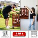 Giant Wooden 4 in A Row Game with Folding Catch Tray, Wall-Mountable or Ground Play, Indoor Outdoor & Backyard Game, Includes Carry Case and Detachable Legs