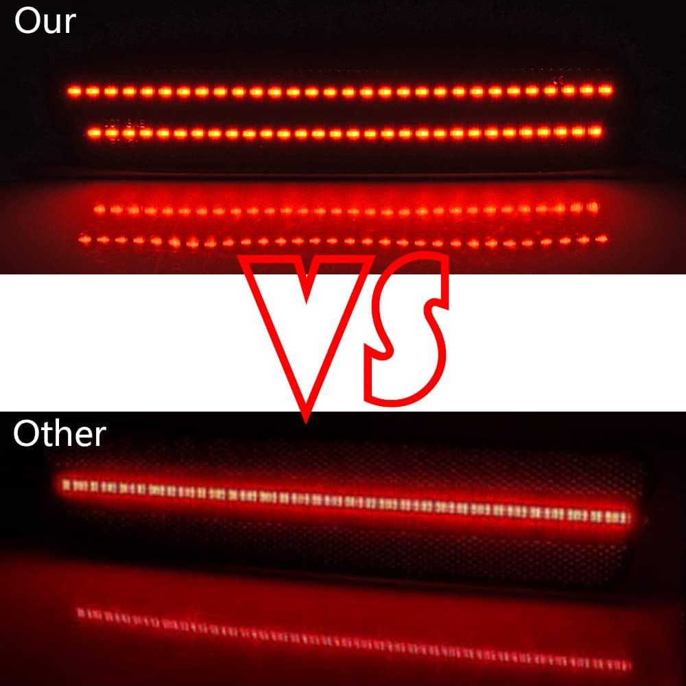 Smoke Lens Red LED Rear Bumper Side Marker Light Kit, 2 PCS