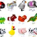 KESOTO 12PCS Walking Cute Animal Balloons for Kids Animal Theme Party, Birthday Party Supplies
