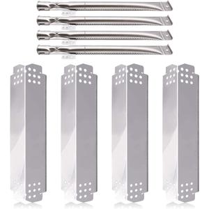 Grill Replacement Parts for Nexgrill 4 Burner 720-0830H, Nexgrill 720-0888, 720-0888N, Stainless Steel Grill Burner Tubes and Heat Shield Tent Plates Replacement Kit for Home Depot Nexgrill 720-0830H.