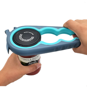 Otstar Jar Opener Bottle Opener and Can Opener for Weak hands, Seniors with Arthritis and Anyone with Low Strength, Mutil Jar Opener Get Lids Off Easily (Blue and Grey)