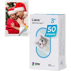 Liene Zink Pearl K100 Photo Paper 2x3 50 Sheets, Premium Photo Printer Paper w/Adhesive Back, Waterproof, Smudge Proof, Tear Proof, Instant Photo Paper Compatible w/Liene 2x3 Photo Printer Scrapbook