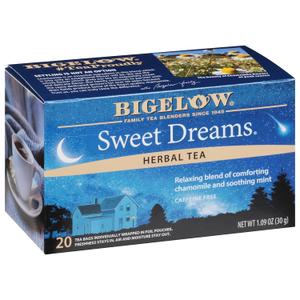 Bigelow Sweet Dreams Herbal Tea Bags, 20 Count Box (Pack of 6) Caffeine Free Herbal Tea, 120 Tea Bags Total BB  1/2028