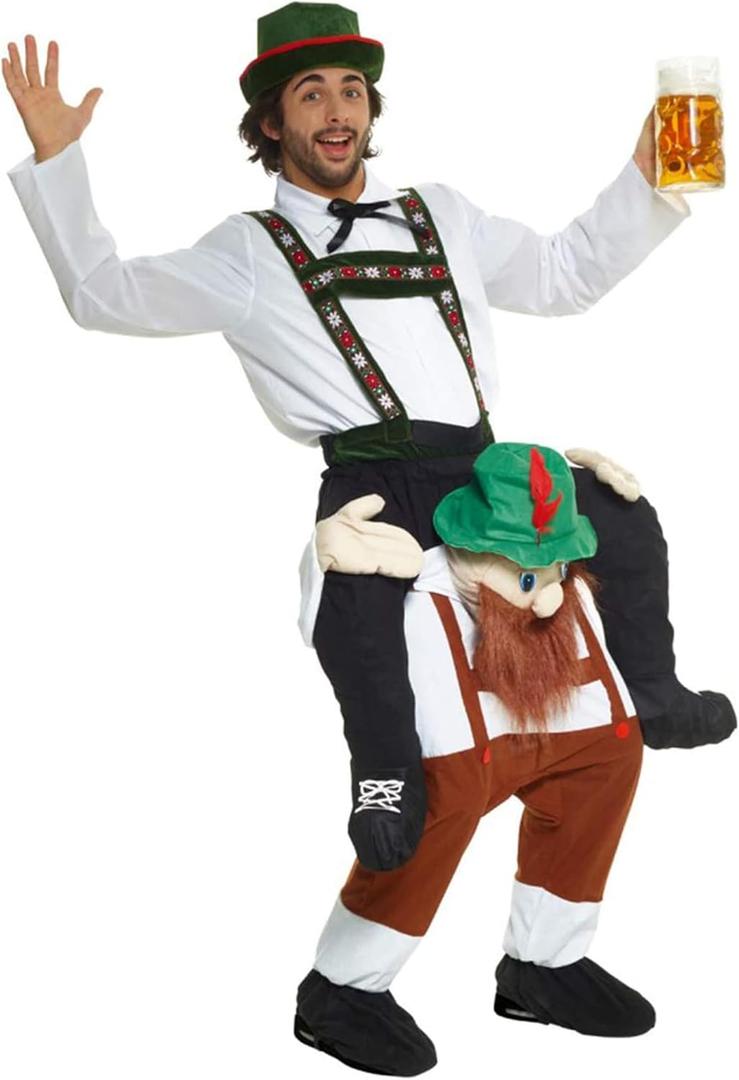 Morph One Size Fits Most Bavarian Piggyback Costume, Brown, White and Black One Size