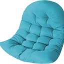 Thicken Egg Chair Cushion Replacement, Outdoor Hammock Swing Chair Cushions, Hanging Wicker Basket Seat Pad with High Elasticity PP Cotton, for Garden Patio Porch Furniture (Only Cushion) (32 x 40 in, Light Blue)