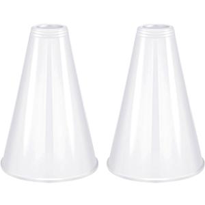 2 Pcs White Plastic Cheer Megaphone for DIY Party Accessory for School Outdoor Activities Party Favors Sports Match Game (White)