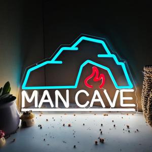 MAN CAVE Neon Sign Led Wall Decor Man Cave Neon Light Up Signs Wall Art for Home Room Bar Bedroom USB Powered 15.7"x10.8"