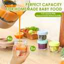 DRKIO 2 0Pack Glass Baby Food Storage Containers 4 Oz Baby Food Jars with Lids Baby Food Maker Microwave Dishwasher Freezer Safe 100% Leak-Proof BPA Free