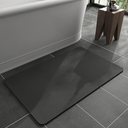 Hoolqxo Diatomaceous Earth Bath mat Rubber Non Slip Super Absorbent Bath Mat Quick Dry Bathroom Rugs Thin Bathroom Floor Mats Fit Under Door- Shower Rug for in Front of Bathtub Shower,19.6"*31.4", Black