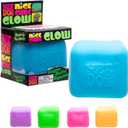Schylling NeeDoh Nice Cube Glow - Squeeze Toy with a Super Solid Squish - Glows in The Dark - 2.25" Cube - Color (Pack of 1)