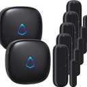 Door Chime, METAK Wireless Door Open Contact Sensor Alarm with 500 FT Range, 58 Chimes and 5 Volume Levels for Business/Store/Home/Office When Entering, 5 Transmitters + 2 Plug-in Receivers (Black)