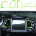 Voodonala for Challenger Center Consoles AC Outlet Vent Air Vent Grille Trim for 2015-2024+ Dodge Challenger Interior Accessories,ABS Light Green 4pcs