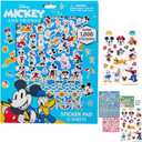 Disney Mickey Mouse Stickers for Kids - 12 Sheet Mickey Mouse Sticker Book Set With Puffy and Regular Stickers - 1000+ - Mickey & Friends, Minnie, Donald, Daisy, Goofy