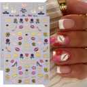 Valentine's Day Nail Art Stickers 3D Self-Adhesive Nail Decals Gold Heart Lip Rose Letter Nail Art Supplies DIY Valentine Design Manicure Nail Decoration Accessories for Women Girls 9 Sheet