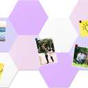 8 Pcs Hexagon Felt Cork Bulletin Board Tiles, Self Adhesive DIY Bulletin Board Pin Board for Office School Home Wall Decor Memos Photos Display(Purple & Pink)