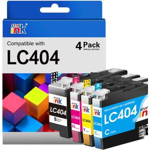 Compatible LC404 Ink Cartridges for Brother Printer Replacement for LC404 LC404 XL Ink Cartridge Compatible with Brother MFC-J1205W Ink Cartridges MFC-J1215W MFC J1205W J1215W Printer (4Pack)