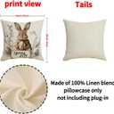 Easter Pillow Covers 18x18 Set of 4 Bunny Eucalyptus Leaves Decorations Sweet Home Spring Farmhouse Pillow Covers,Polyester Cushion Case Gifts for Home Decor-Easter Blessings