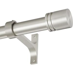 Curtain Rods for Windows 28 to 56 Inches, Vimayta 1 Inch Adjustable Heavy Duty Drapery Rod with Aluminum Alloy Finials and Brackets for Living Room, Bedroom, Patio, Sliding Door, Brushed Nickel