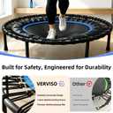46" Bungee Rebounder Trampoline for Adults, 460LBS Low Impact Quiet Foldable Mini Trampoline, Easy Assembly Indoor Fitness Rebounder with Handle for Whole-Body Workout
