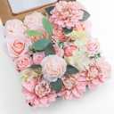 Artificial Flowers Combo, Fake Flowers for DIY Tables Centerpieces Baby Shower Bridal Shower Wedding Bouquet Arrangements Party Candle Holder Cake Decor Flower Home Decorations (Peach)