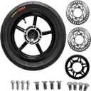 SKWatts U S A Seller - Black 12inch Supermoto Mag Wheel Set w/Curve Tires - Fits in10 MX500 MX650 SX500 RSF650 Razor EM-5 soleil Yozma rtr 2-Pack 110/70-12 & 120/70-12 Tires - 12/15mm axle