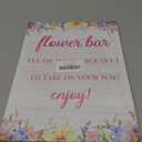 Flower Bar Sign, Wooden Sign with Stand Stand 8x11 Inches, Table Centerpieces for Bridal Shower, Wedding, Engagement, Brunch, Bachelorette, Birthday Party -04 Pack of 2