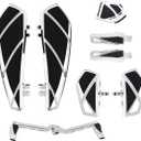Motorcycle Floorboards Footpegs Shifter Peg Pedal Kit Compatible With For Harley Touring Softail Street Road Glide FLTR FLHX (Chrome)