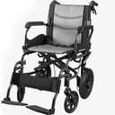 Lightweight Transport Wheelchair for Adults
Supports 300 lbs, Foldable, for Seniors, Elderly and Disabled (Gray)