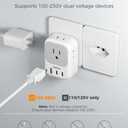 TESSAN Switzerland Travel Plug Adapter, Type J Switzerland Power Adapter with 4 Outlets 3 USB (2 USB-C), Swiss Plug for US to Rwanda Jordan Liechtenstein Madagascar, Travel Essentials