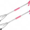 Grabber Tool 32" Suction Cup Grip Heavy Duty Aluminum -2 Pack- Lightweight Foldable Reacher Grabber Pickup Tool, Gripper Grabbers for Elderly Grab it Reaching Tool Trash Picker Grabber Pink, by Luxet