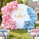 6FT Double-Sided Round Backdrop Cover,White Wedding Round Arch Cover,Circle Balloon Backdrop Stand Covers for Wedding Birthday Festival Party Baby Shower Decoration, White