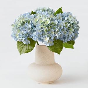 ZYTUYO 20" 4PCS Artificial Light Blue Hydrangea Flowers Large Faux Latex Real Touch Fake Hydrangeas Silk Bouquet with Leaves Stems for Family Table Office Wedding Party Arrangements