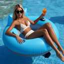 Inflatable River Tube Float - River Run for Adult Heavy Duty Motorized Tubes Floating with Backrest for Party Summer Water Beach, 14.7 inches x 18.1"