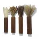 Sawoake 4-Piece Wooden Hanging Wall Vase Set with Pampas Grass and Eucalyptus Dried Flowers, Modern Farmhouse Home Decor for Living Room Entryway Bathroom Hallway Dining Room（Walnut）