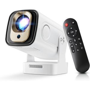 [ Auto Focus & Keystone / 1080P Native ] Mini Projector with Wifi and Bluetooth 5.4, Portable Projector for Outdoor Movies/Bedroom, Built in Apps, Smart Proyector 4K Support (2026 Upgrade, White)