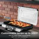 Ninja Sizzle Pro XL 20-Inch Indoor Griddle + Grill, Detachable Ventilated Lid, Grease Control, Ceramic Nonstick Plates, Even Edge Cooking, Extra Large Capacity, Versatile, Silver, GX101
