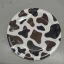 BLUE PANDA 48 Pack Cow Print Paper Plates (9 Inch) for Barnyard Birthday, Farm Animal Party - Cow Baby Shower Supplies (Brown Foil Print)