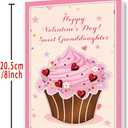 3 x OJsensai Cute Cake Valentines Day Card Gifts for GranddaughterSweet Valentines Day Gifts for Her Girl Kids from Grandma Grandpa Grandparents