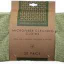 Bamboo Naturals Greenery Collection Microfiber Cleaning Cloths, Attract Dust Like a Magnet, Green and Tan Duster Cloths, Pack of 20