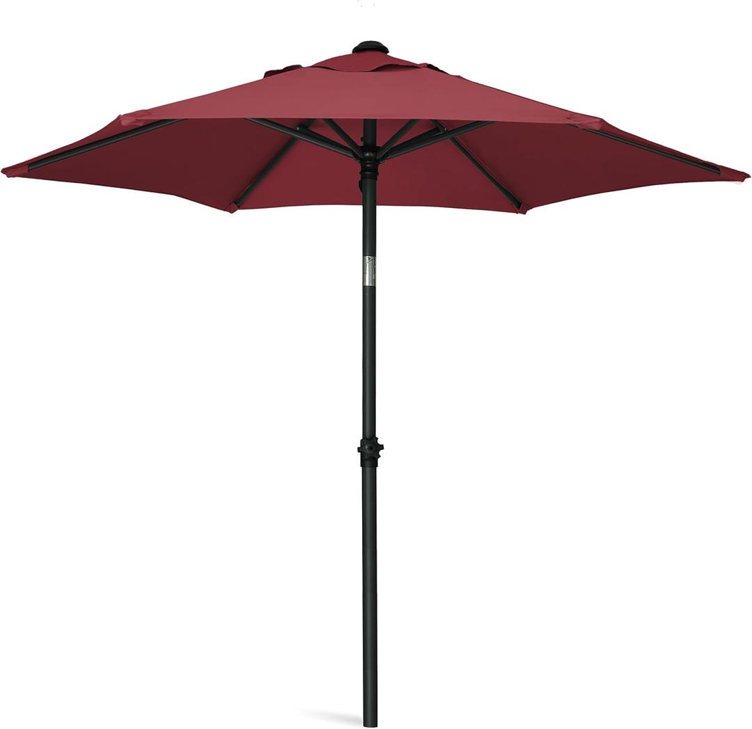 AMMSUN 5.8ft Patio Umbrella Outdoor Table Umbrellas with Push Button Tilt, UPF50+ Premium Steel Pole and Ribs for Deck, Lawn, Garden, Backyard & Pool (Burgundy)