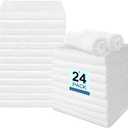 24 Pack Hand Towels Set - Highly Absorbent and Quick Drying Towels, Premium Wash Cloths for Bathroom, Salon, Gym, Shower, Hotel, and Spa (White)