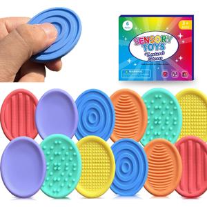 12pcs Textured Fidget Toys for Kids Adults,Sensory Stones for Autism ADHD Kids Calming, Fidget Stress Toys for Kids-Anxiety Relief, Fidgets for Classroom