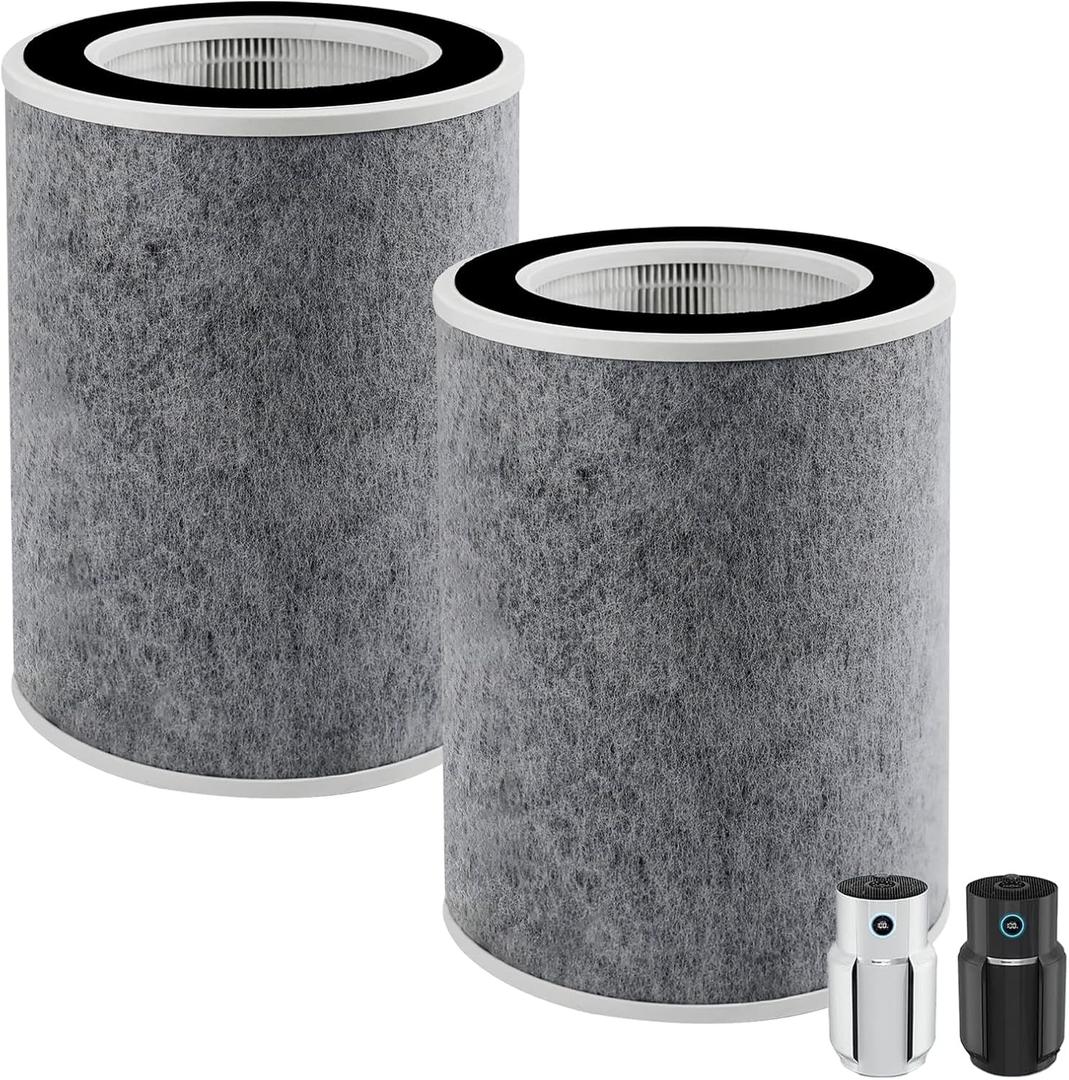 HP302 HP202 Filter Replacement Compatible with Shark HP200 HP201 HP202 HP232 HP301 HP302 AP1000 HC501 HC502 MAX Clean Sense iq Air Purifier filter, Part# HE2FKBASMB, HE2FKBAS, HE2FKPET, HE2FKPRO, 2 Pack