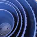 Plant Pots Indoor with Saucers & Drainage - 6 Pack Flower Pots - Plastic Planters for Indoor Planter - 7.5/6.6/5.8/5.0/4.3/3.5 inches Sizes for All Different Types of Plants-Dark Blue