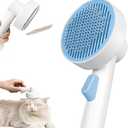 Self Cleaning Slicker Cat Brushes for Indoor Shedding Short Haired Dogs Grooming Supplies for Long Hair Pet Comb Essentials Tools for Pitbulls Removes Matted Fur and Loose Undercoat Set (Sky Blue)
