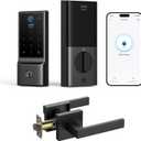 eufy Security Smart Lock Front Door Lever Set, Fingerprint Keypad Door Lock with Handle, Built-in Wi-Fi, App Control, Keyless Entry Deadbolt, 8 Months Battery, IP53 Waterproof, BHMA Certified