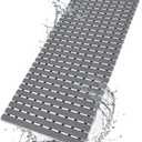 BEMISO Shower Mat Non Slip Bathtub Mat with Suction Cups and Drain Holes 37.4 x15.7 Inch Bath Mat for Tub & Shower.Easy Dry,Easy to Cut,Eco-Friendly (Dark Grey)